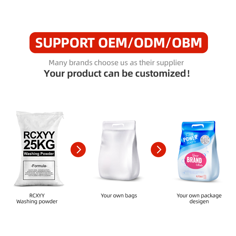 Factory 25KG Private Brand Customizable Label High Quality Deep Cleaning Clothes Stain Rich Foam Bulk Detergent Washing Powder