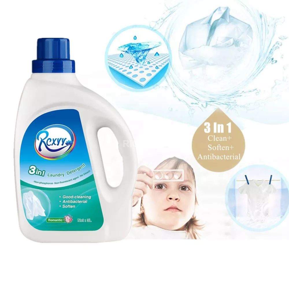Wholesale 3L 3 in 1 Hand Machine Washing Detergent Strong Remove Juice Stains Clothes Liquid Laundry Detergent for Household