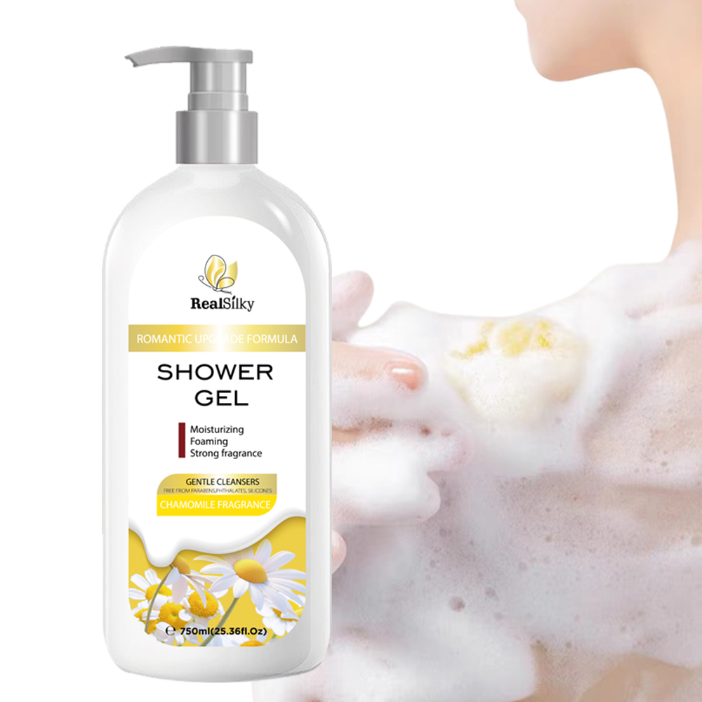 Cherry & Chamomile Scented Body Wash Hydrating & Soothing 750mL Shower Gel for Sensitive Skin