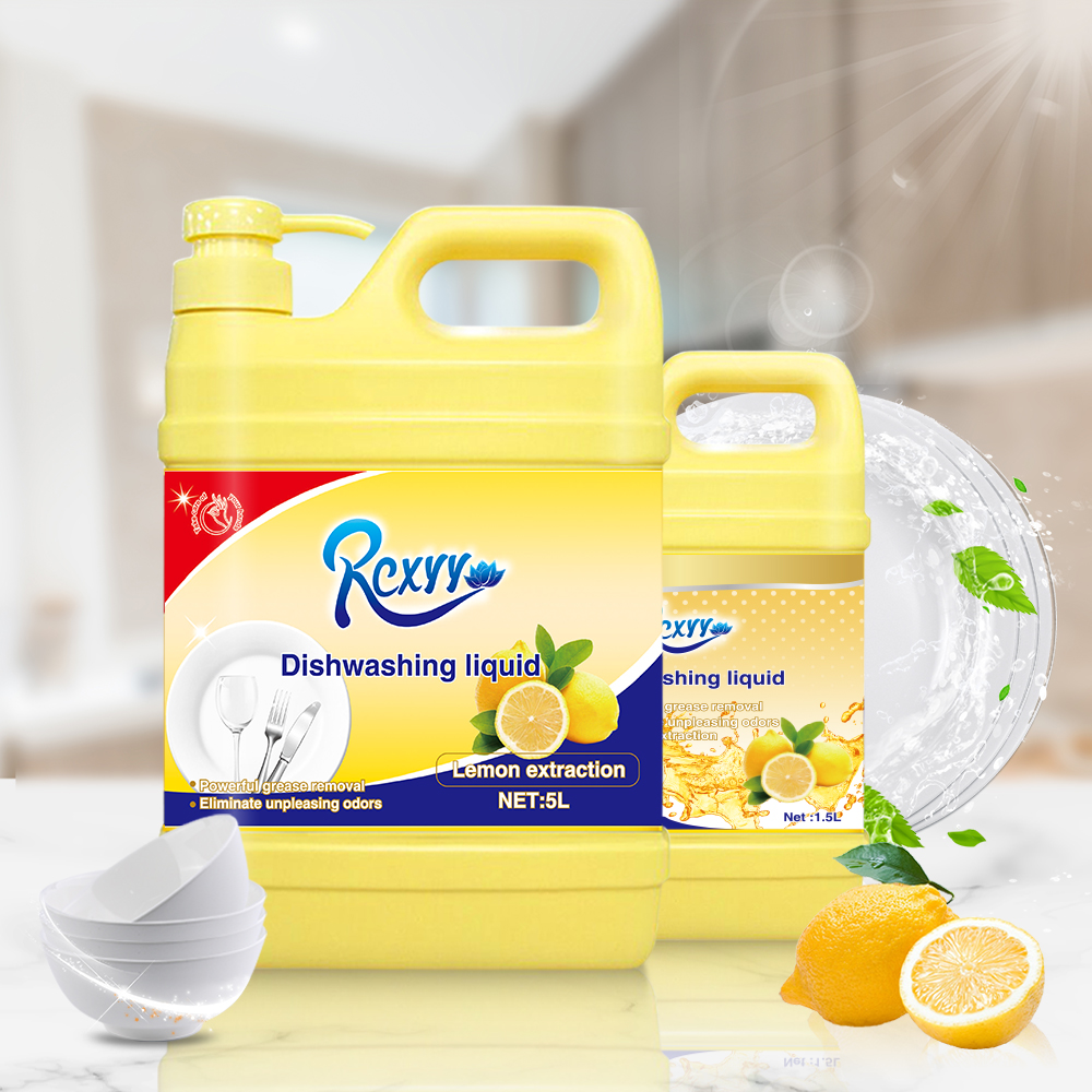 New 1.5L Kitchen Cleaning Supplies Household Chemicals Remove Stains Lemon Flavored Dish Soap