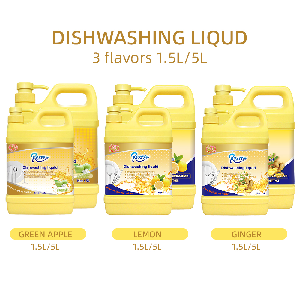 Factory Direct Sales Rcxyy 1.5L 5L Remove Oil Stains Eliminate Peculiar Smell Clean Dishes Fruit Vegetables Household Dish Soap